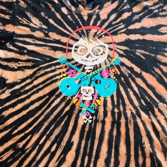 PIXAR DISNEY Coco Tie Dye Long Sleeve Shirt Mens 3XL XXXL Shirt De Los Muertos - Picture 2 of 6